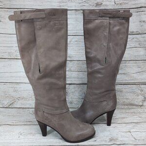 See by Chloe Taupe Distressed Snap side Platform Boots Sz 37